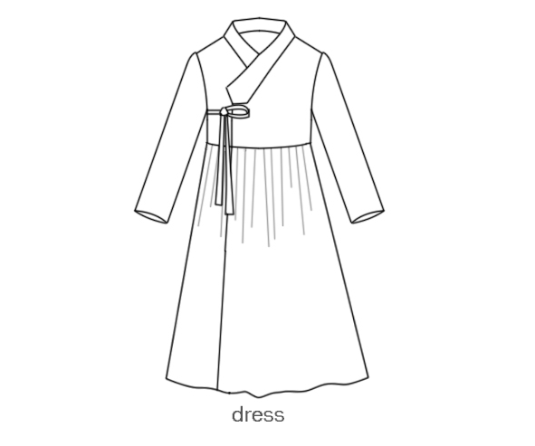 korean traditional dress sketch
