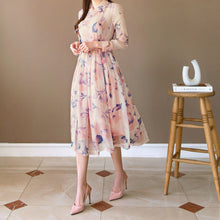 Load image into Gallery viewer, Korean Dress  Modern Hanbok flower pattern
