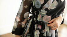 Load image into Gallery viewer, Korean Dress  Modern Hanbok black flower
