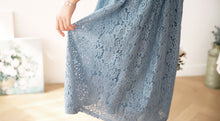 Load image into Gallery viewer, Korean Dress  Modern Hanbok Blue Lace
