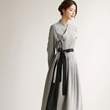 Load image into Gallery viewer, Korean Dress  Modern Hanbok Gray
