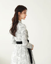 Load image into Gallery viewer, Korean Dress Modern Hanbok White Flower
