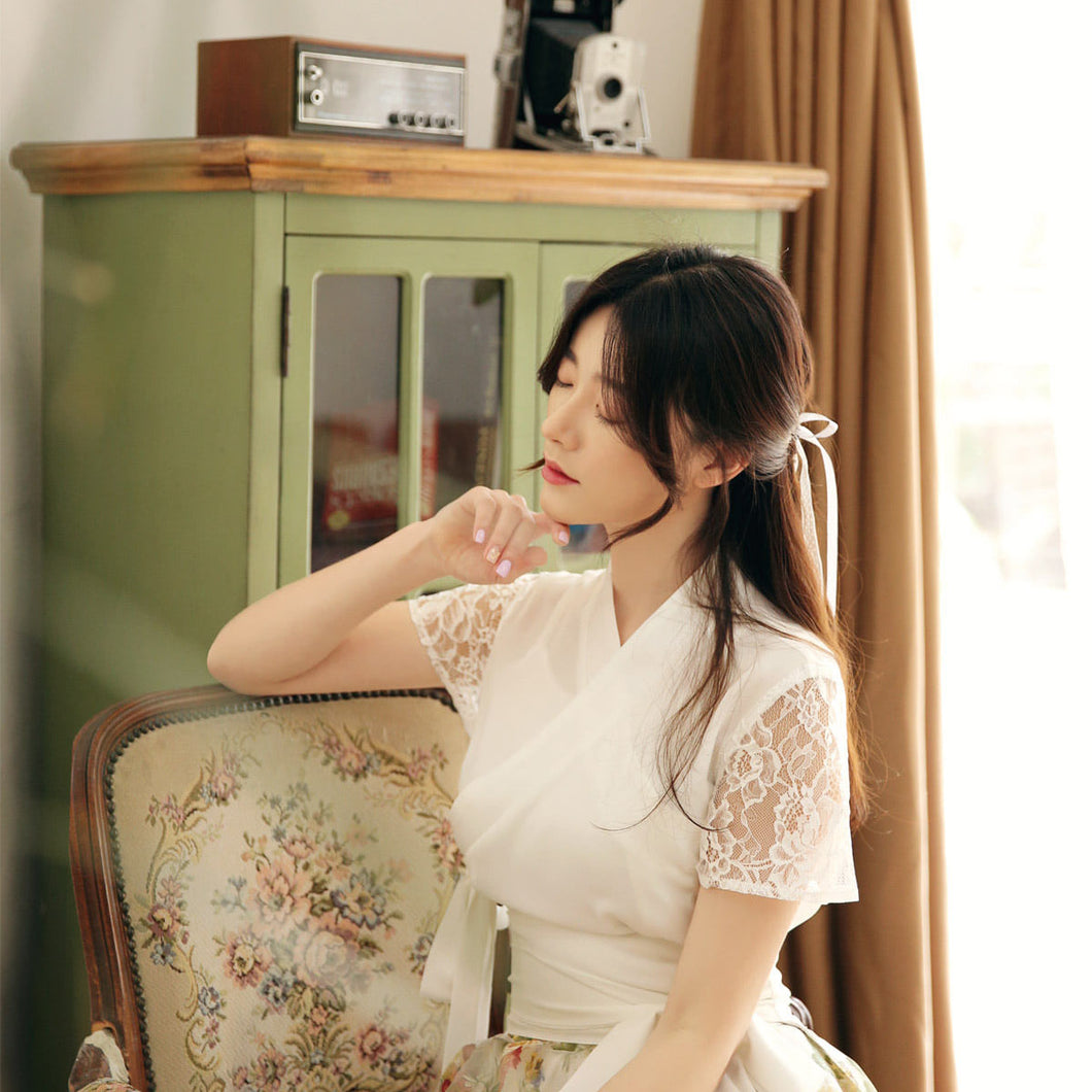 Korean Modern Hanbok White Blouse