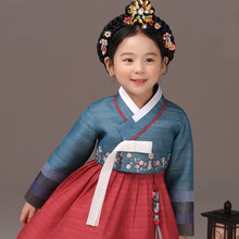 Load image into Gallery viewer, Korean Dress Kids Hanbok Blue
