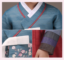 Load image into Gallery viewer, Korean Dress Kids Hanbok Blue
