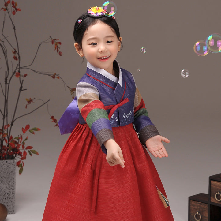 Korean Dress Kids Hanbok Purple