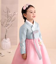 Load image into Gallery viewer, Korean Dress Kids Hanbok Sky Blue
