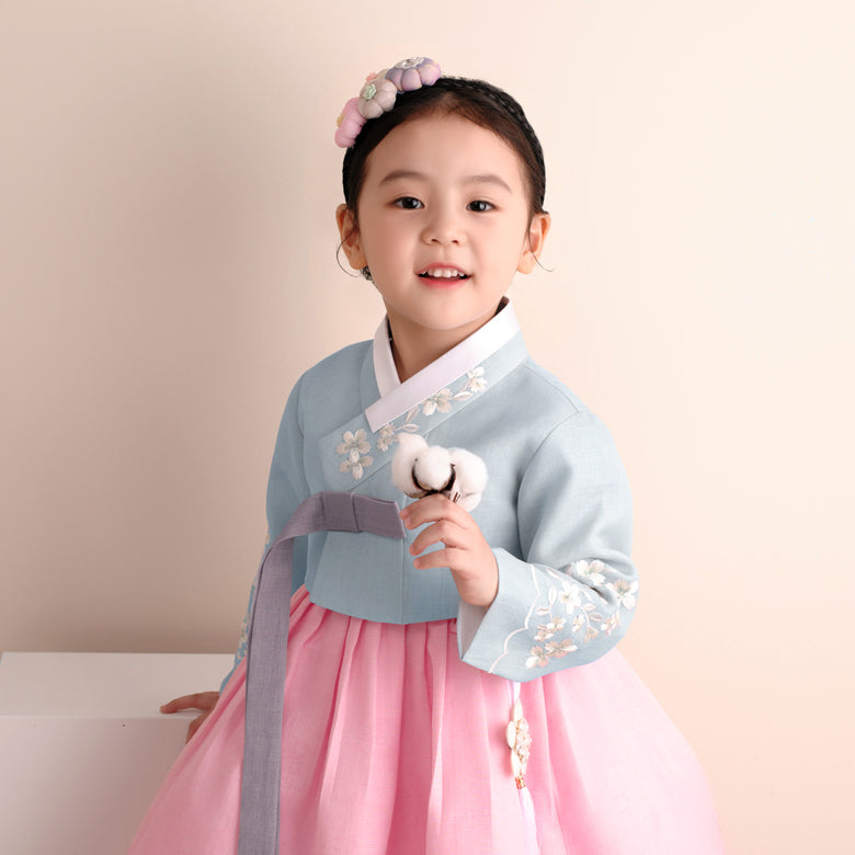 Korean Dress Kids Hanbok Sky Blue