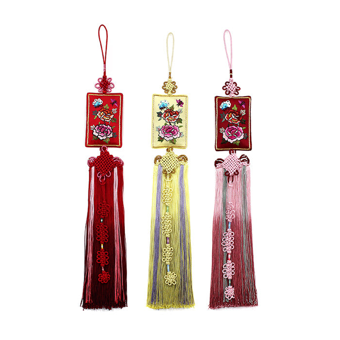 BIG Square Peony Norigae traditional Korean accessory