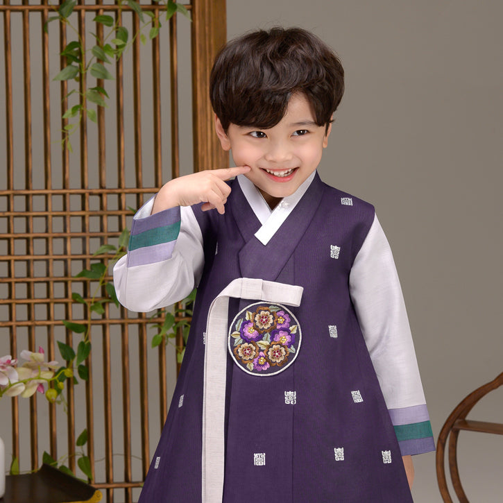 Korean Boy Hanbok Dark Purple