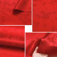 Load image into Gallery viewer, Korean Traditional Hanbok Red Flower Fabric(96-281)
