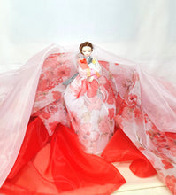 Load image into Gallery viewer, Pink Floral Korean Hanbok Doll X DANJANG handmade
