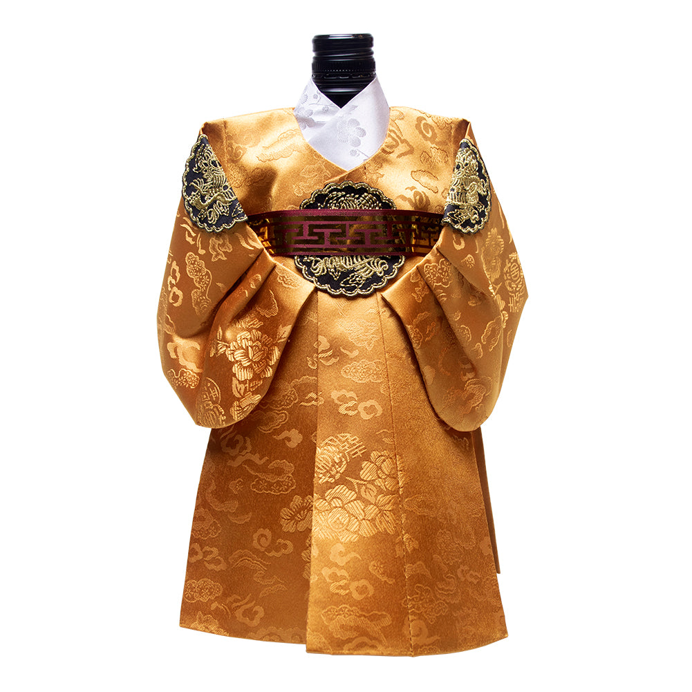 Korean Traditional King Hanbok Wine Bottle Cover Yellow