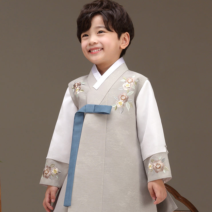 Korean Boy Hanbok Light Gray