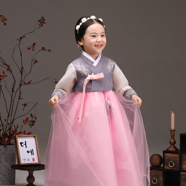 Korean Dress Kids Hanbok Light Purple