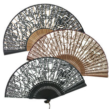 Load image into Gallery viewer, Korean Traditional Hahoe Mask Bamboo Folding Fan
