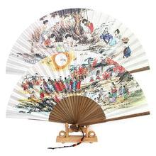 Load image into Gallery viewer, Korean Traditional Holiday Bamboo Folding Fan
