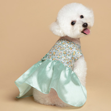 Load image into Gallery viewer, Korean Dress Pet Mint Flower Hanbok
