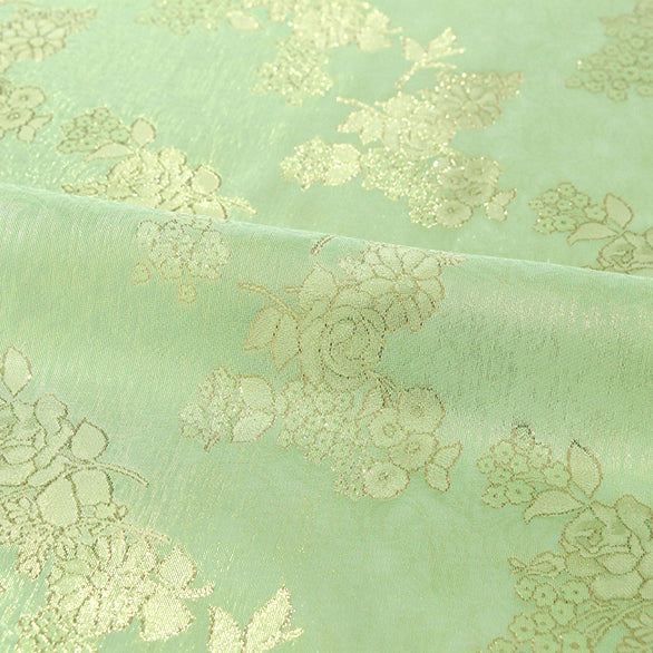 Korean Traditional Hanbok Light Green Rose Fabric(75-907)