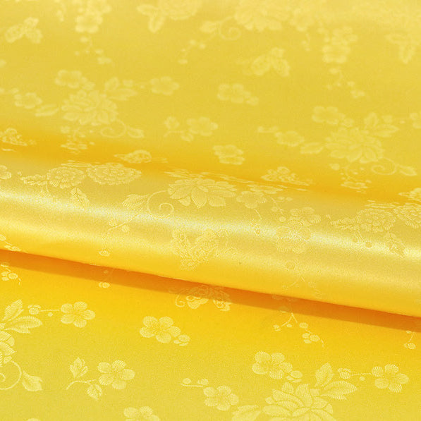 Korean Traditional Hanbok Yellow Flower Fabric(00-866)