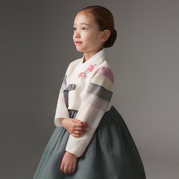 Korean Dress  Kids Hanbok Saekdong Khaki