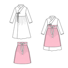 Load image into Gallery viewer, Modern Hanbok Diy Girl Dress Cloth Pattern
