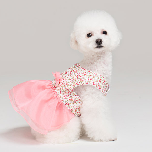 Korean Dress  Pet Princess Hanbok Pink Flower
