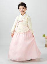 Load image into Gallery viewer, Korean Dress  Kids Hanbok Yellow Lace
